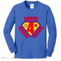Super 4th Grade Teacher Kids Long Sleeve Shirt thumb 0