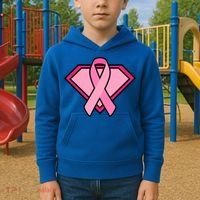 Super Breast Cancer Superhero Kids Hoodie thumb 2