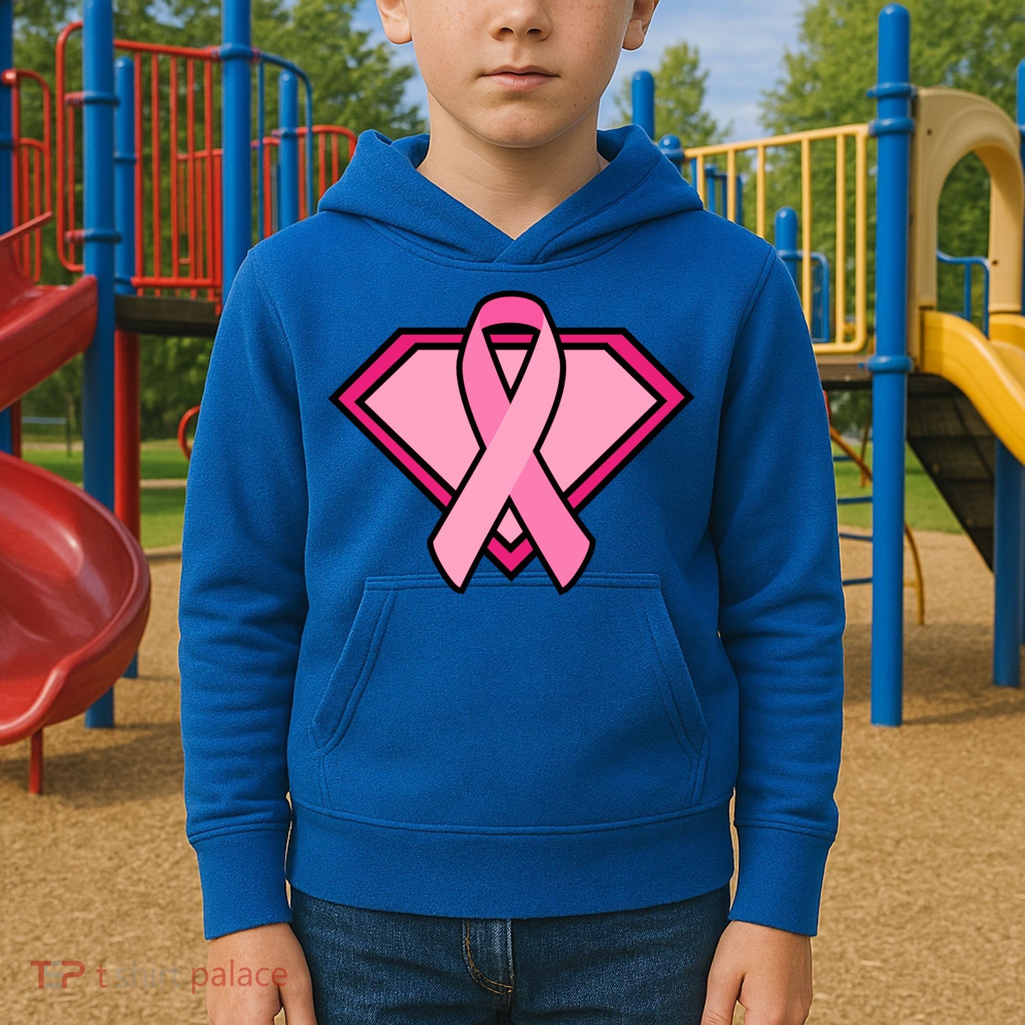 Super Breast Cancer Superhero Kids Hoodie