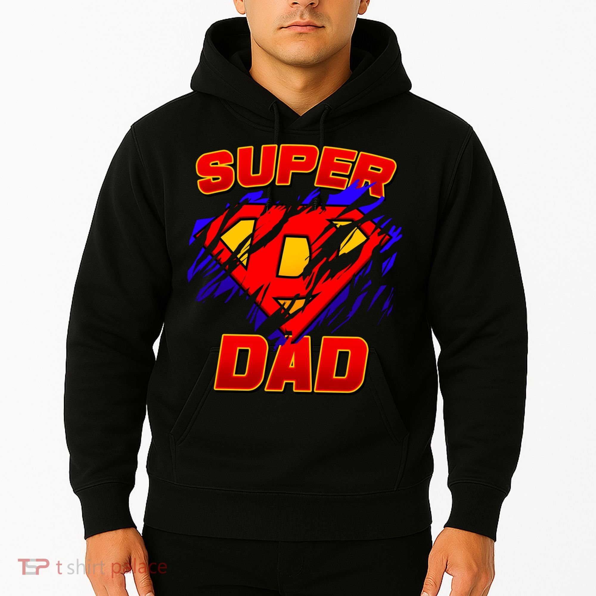 Super Dad Ripped Logo Hoodie