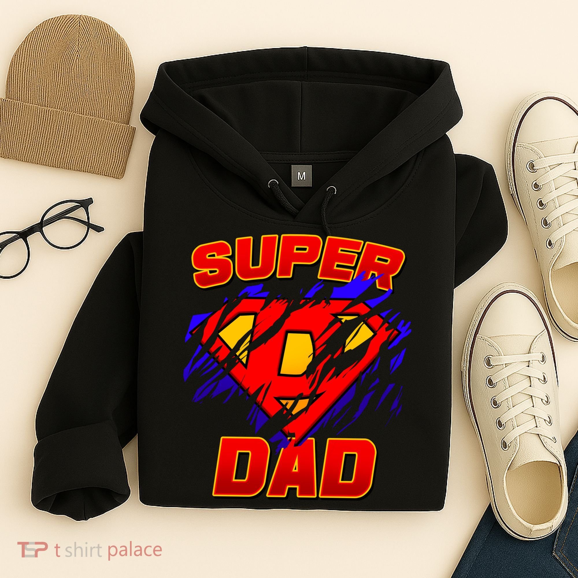 Super Dad Ripped Logo Hoodie