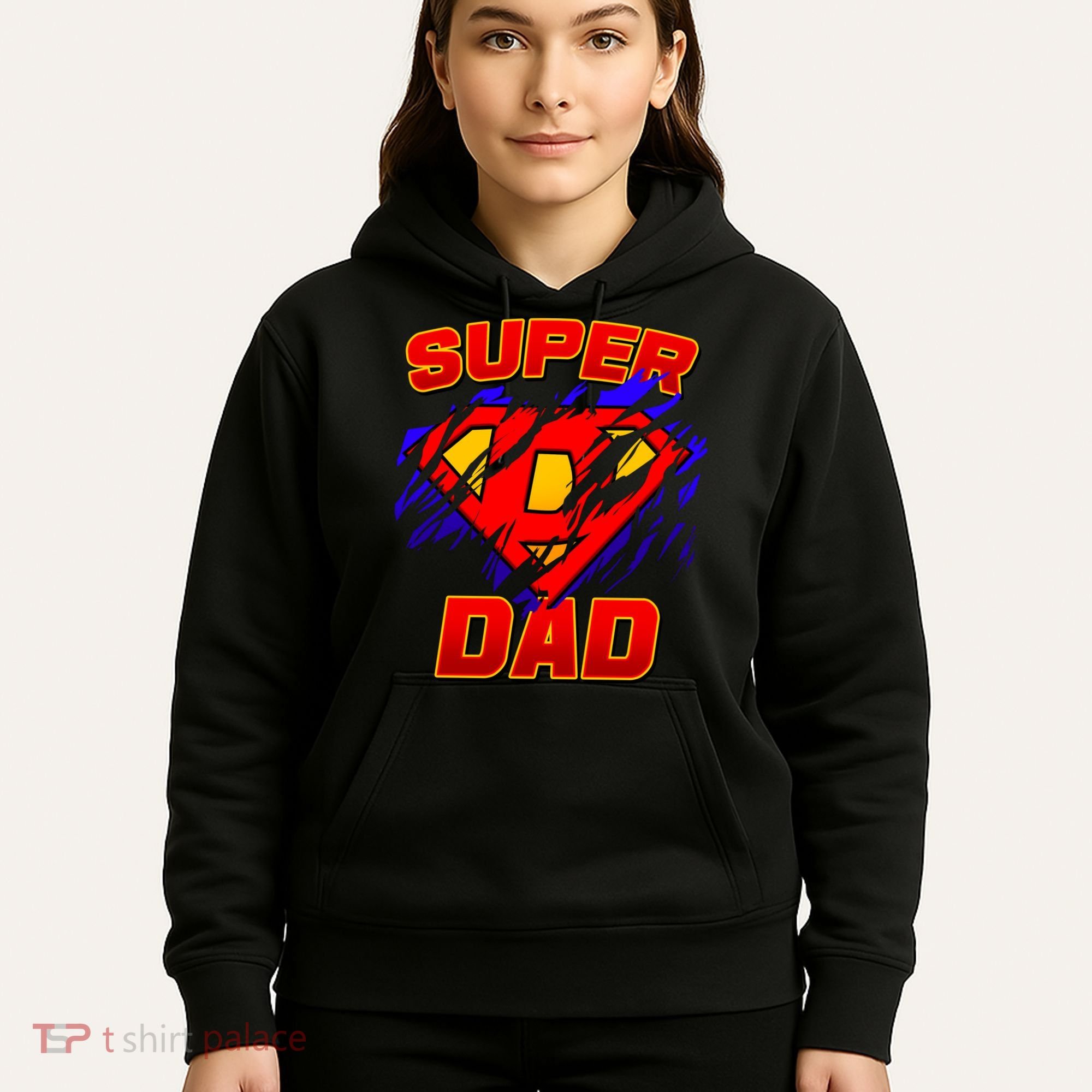 Super Dad Ripped Logo Hoodie