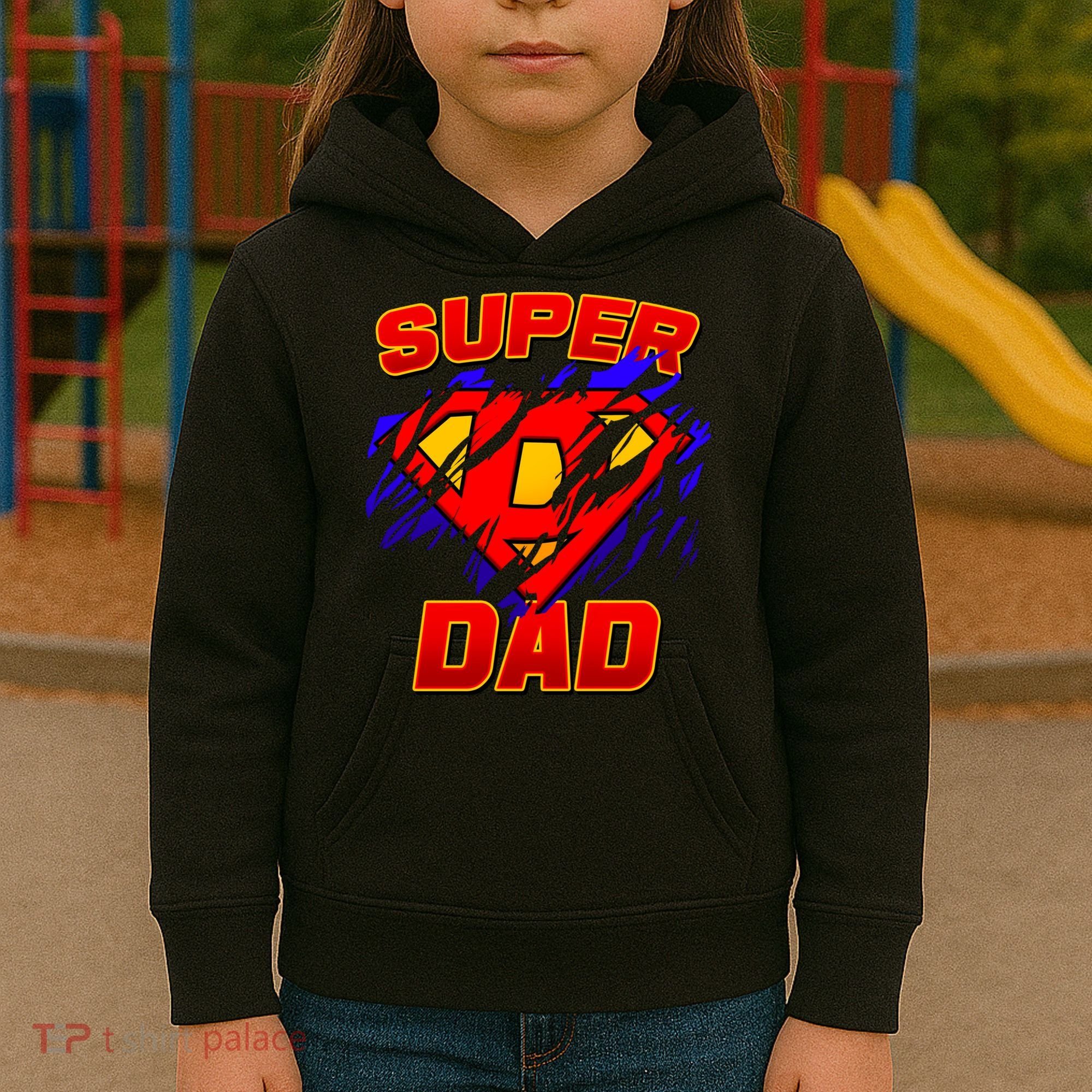 Super Dad Ripped Logo Kids Hoodie