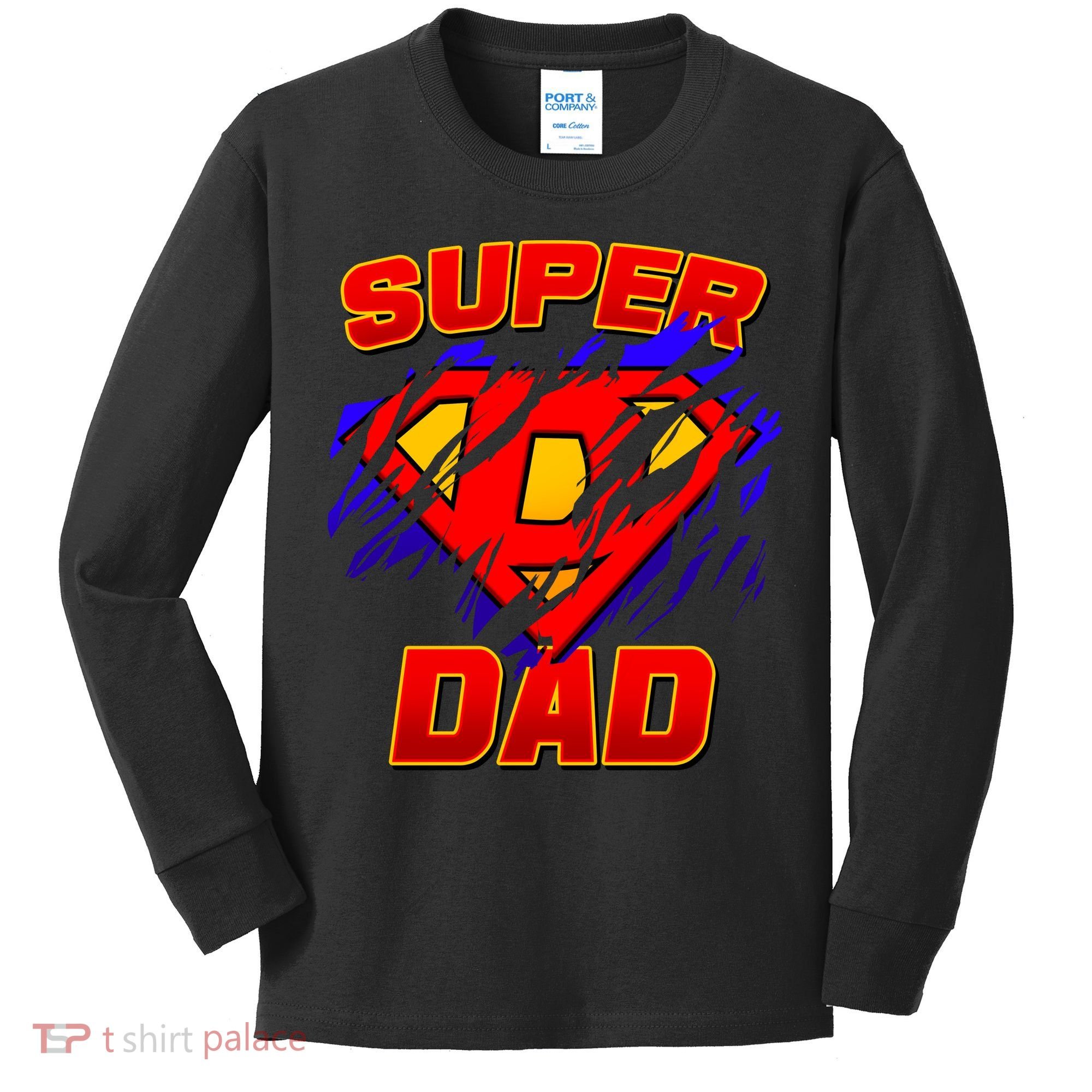 Super Dad Ripped Logo Kids Long Sleeve Shirt