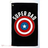 Super Dad Superhero Shield Father's Day Golf Towel thumb 0