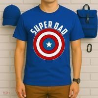 Super Dad Superhero Shield Father's Day T-Shirt thumb 6