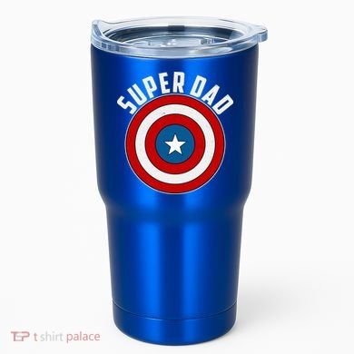 Super Dad Superhero Shield Father's Day Tumbler