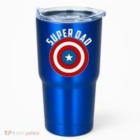 Super Dad Superhero Shield Father's Day Tumbler thumb 0