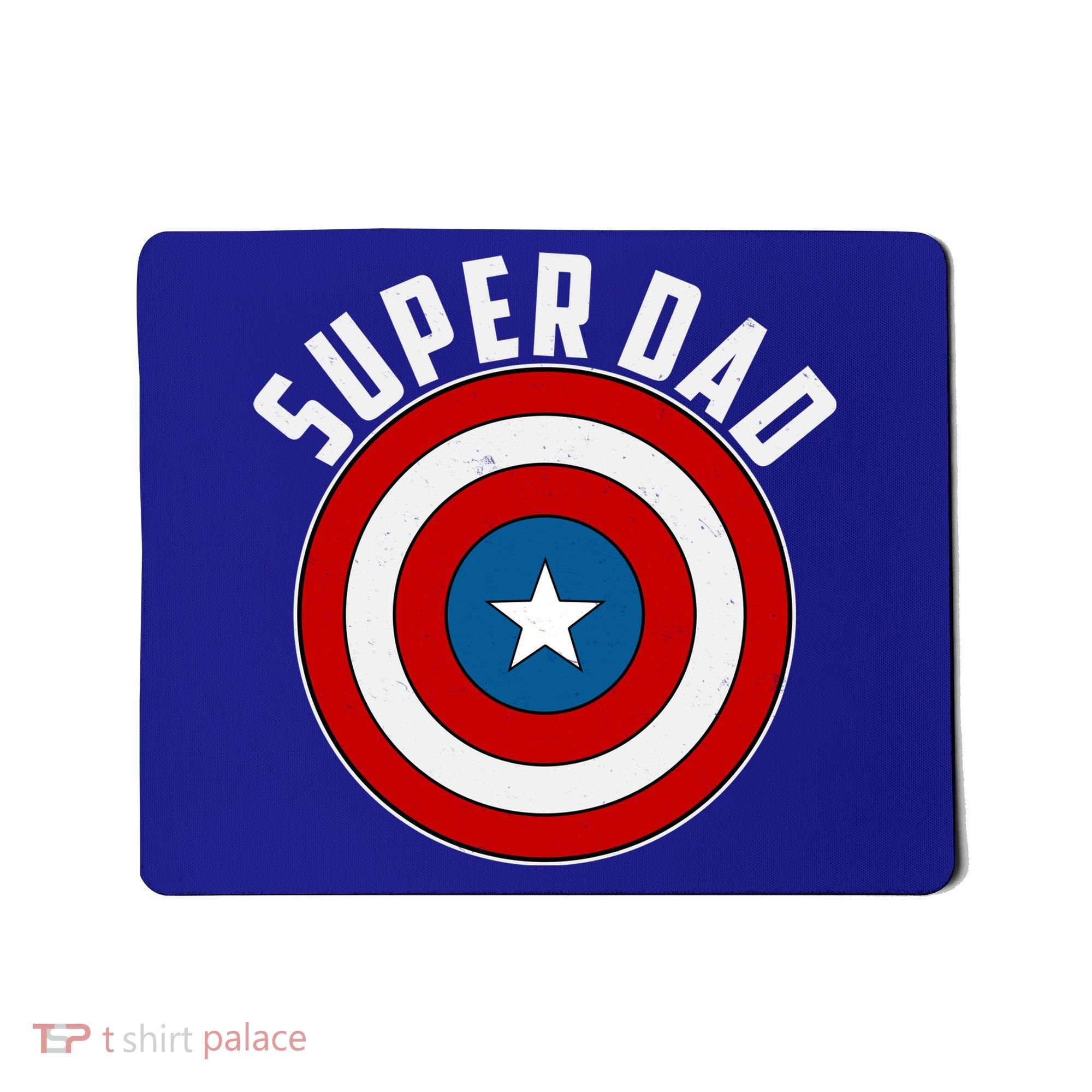 Super Dad Superhero Shield Father's Day Mousepad
