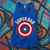 Super Dad Superhero Shield Father's Day Women's Tank Top thumb 3