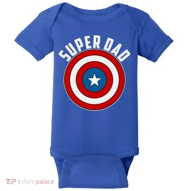 Super Dad Superhero Shield Father's Day Baby Bodysuit