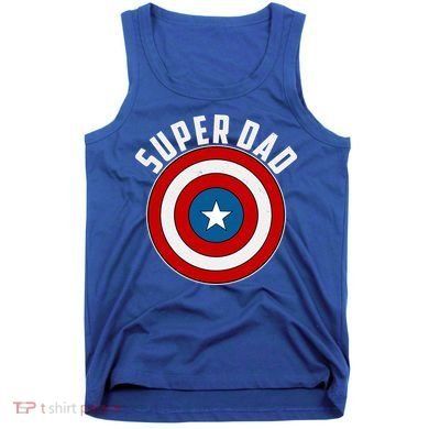 Super Dad Superhero Shield Father's Day Tank Top