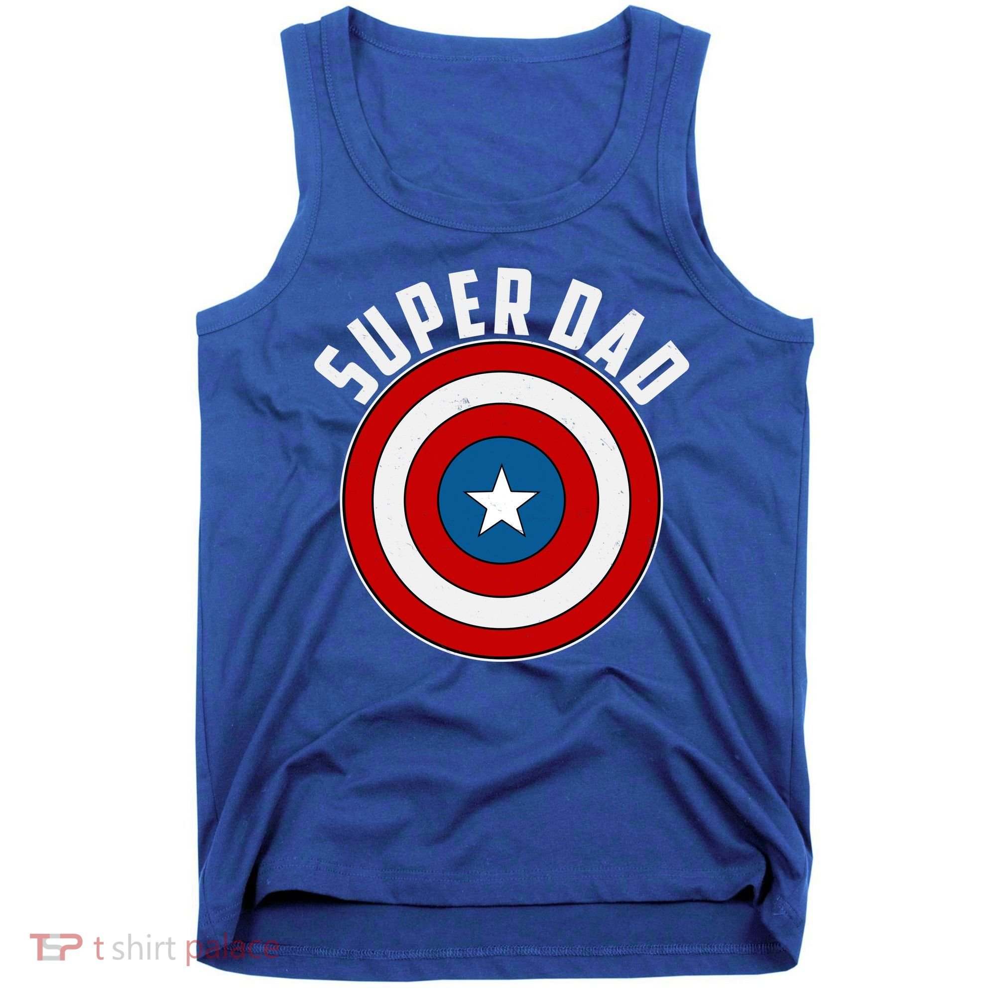 Super Dad Superhero Shield Father's Day Tank Top