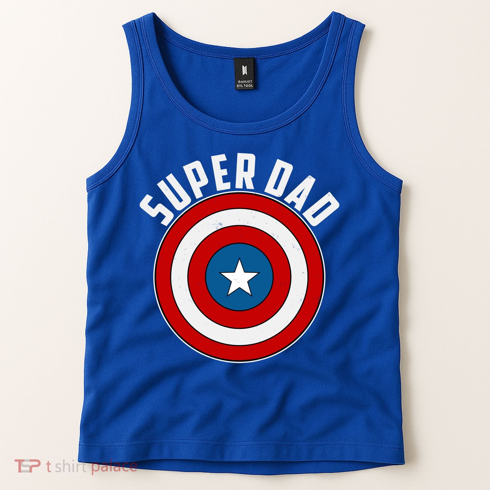 Super Dad Superhero Shield Father's Day Tank Top
