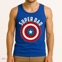 Super Dad Superhero Shield Father's Day Tank Top thumb 3
