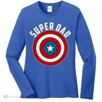 Super Dad Superhero Shield Father's Day Women's Long Sleeve Shirt thumb 0