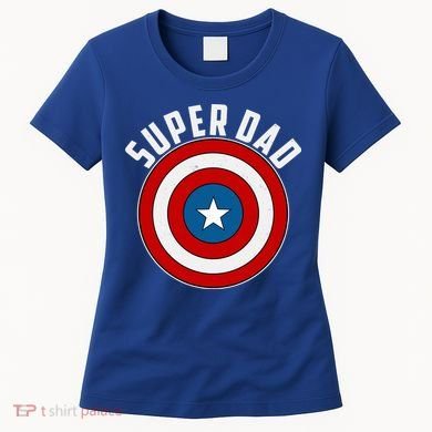 Super Dad Superhero Shield Father's Day Women's T-Shirt