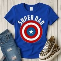 Super Dad Superhero Shield Father's Day Women's T-Shirt thumb 3