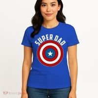 Super Dad Superhero Shield Father's Day Women's T-Shirt thumb 4