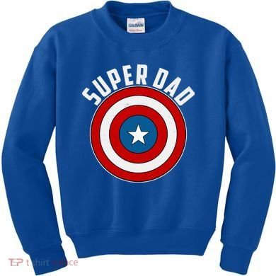 Super Dad Superhero Shield Father's Day Kids Sweatshirt