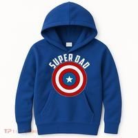 Super Dad Superhero Shield Father's Day Kids Hoodie thumb 0