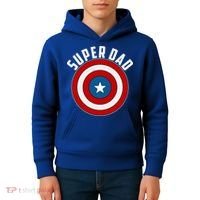 Super Dad Superhero Shield Father's Day Kids Hoodie thumb 4
