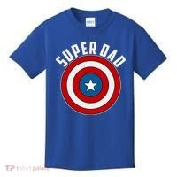 Super Dad Superhero Shield Father's Day Kids T-Shirt thumb 0