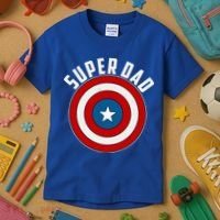 Super Dad Superhero Shield Father's Day Kids T-Shirt thumb 3