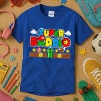 Super Daddio Dad Video Gamer Kids T-Shirt thumb 3
