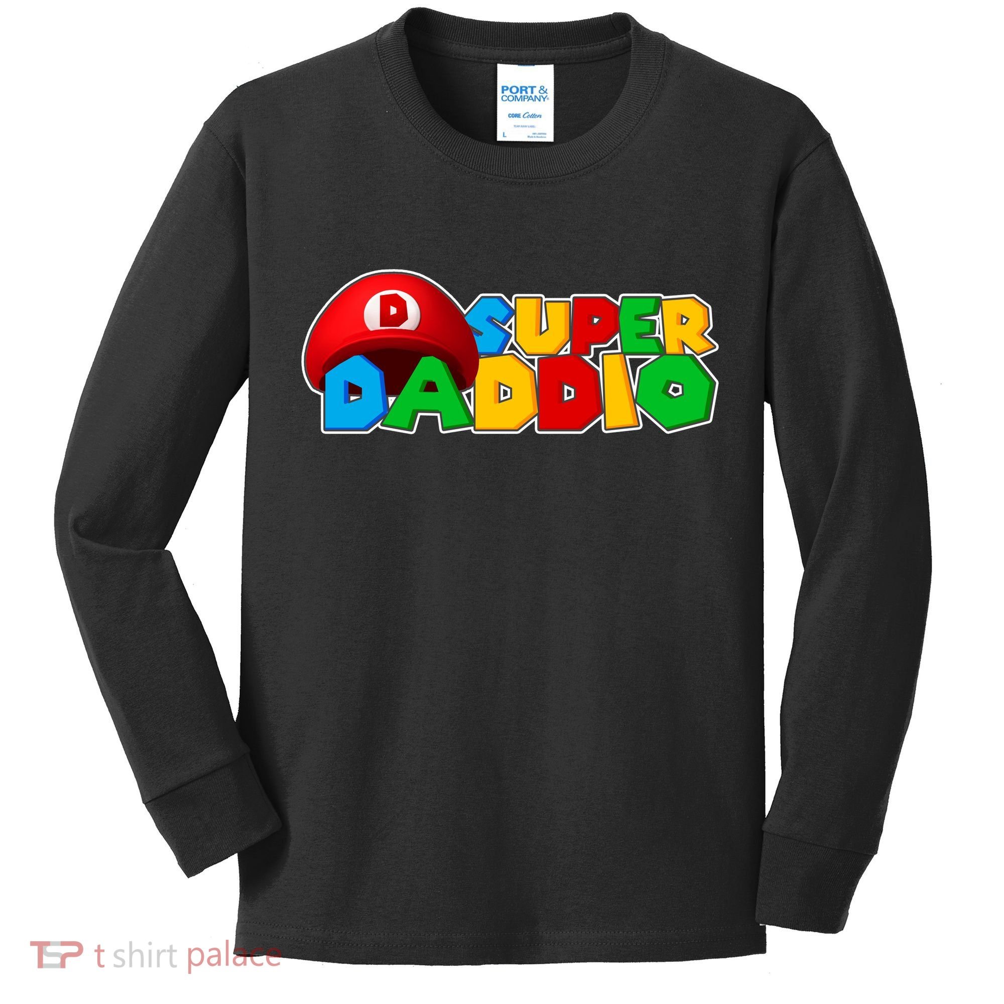 Super Daddio Gamer Dad Kids Long Sleeve Shirt