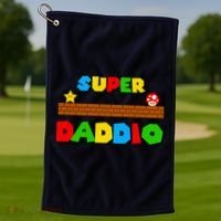 Super Daddio Retro Video Game Golf Towel thumb 1