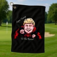 Super Donald Trump To The Rescue Golf Towel thumb 1