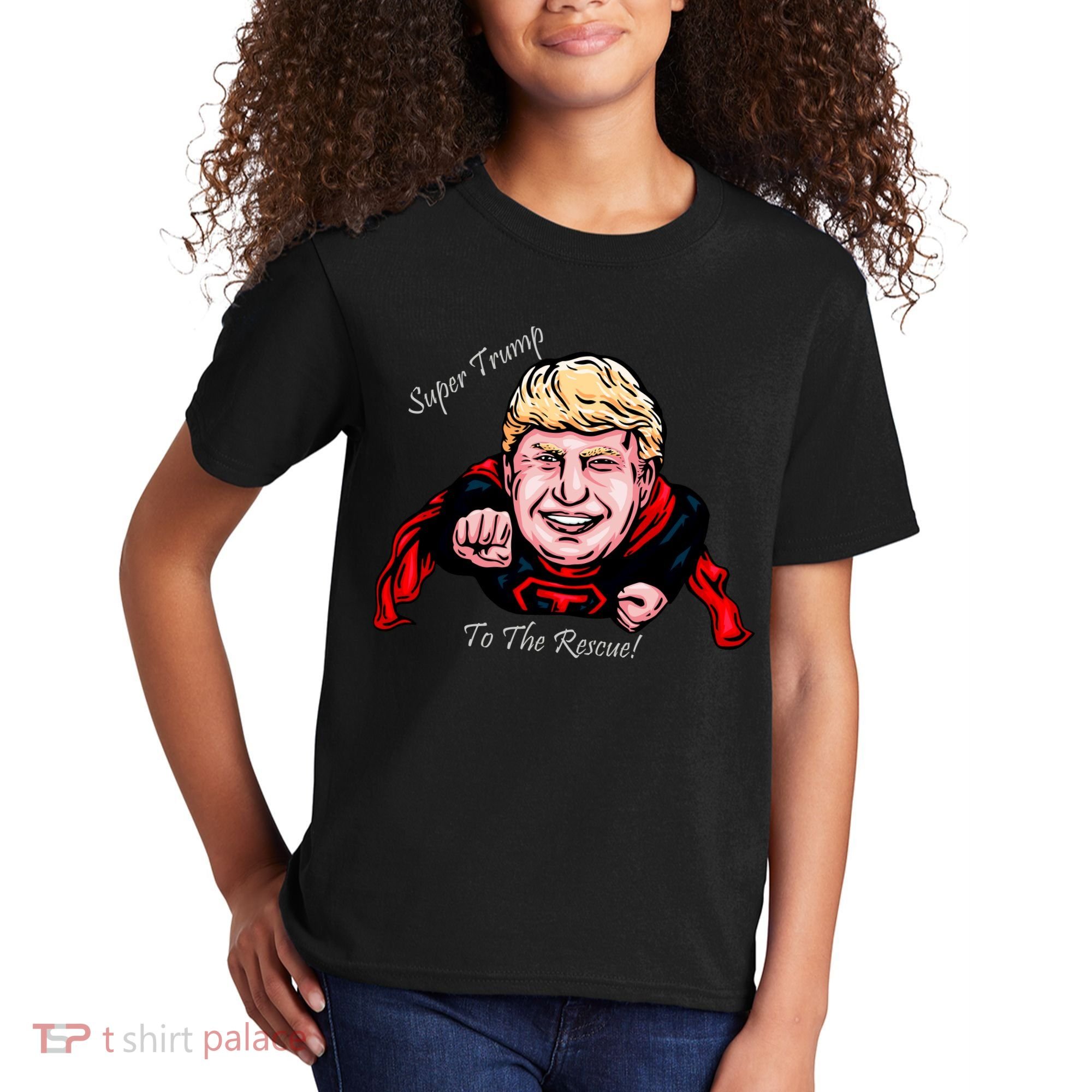 Super Donald Trump To The Rescue Kids T-Shirt