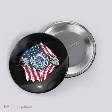 Super Fireman USA Button