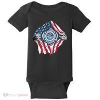 Super Fireman USA Baby Bodysuit thumb 0