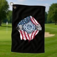 Super Fireman USA Golf Towel thumb 1