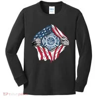 Super Fireman USA Kids Long Sleeve Shirt thumb 0