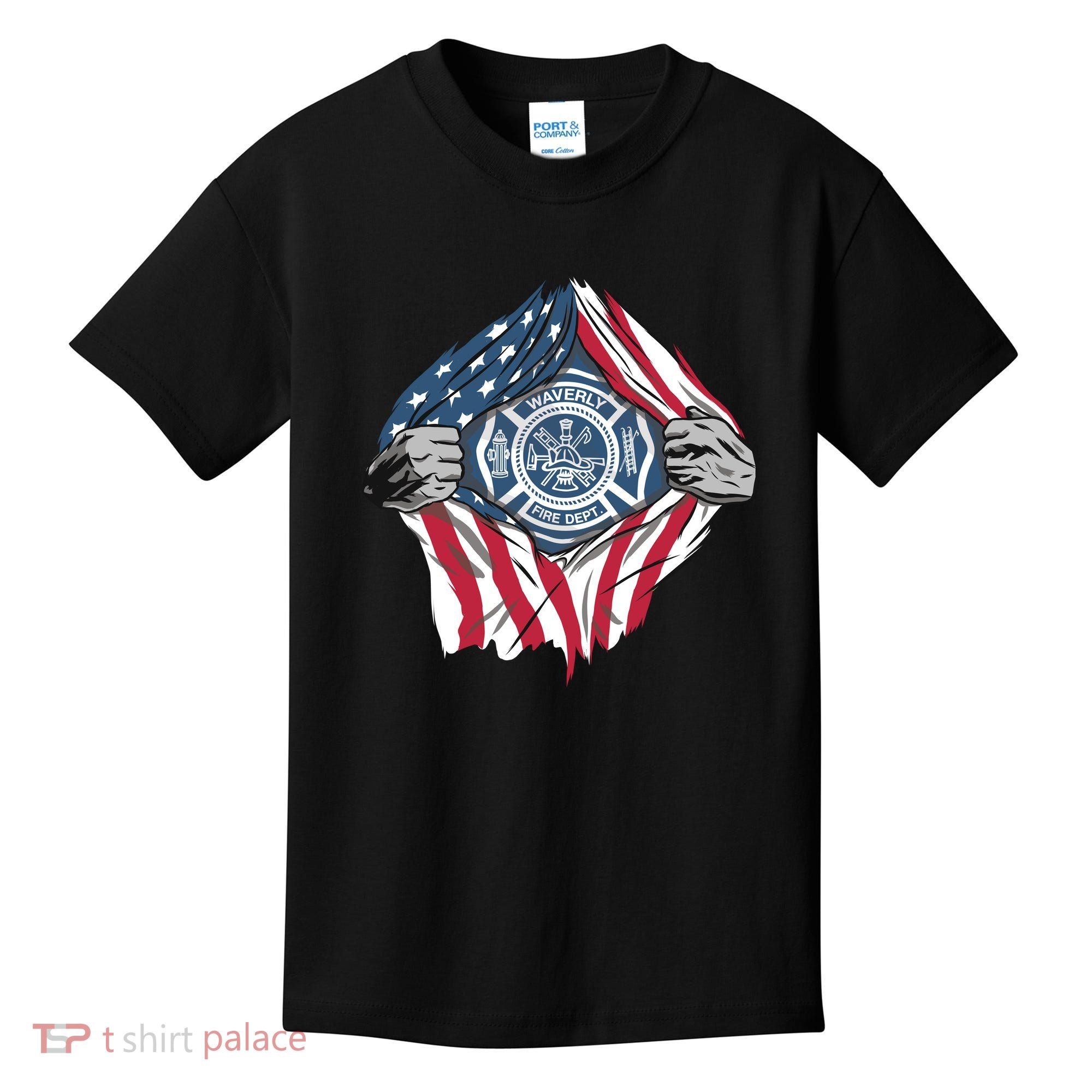 Super Fireman USA Kids T-Shirt