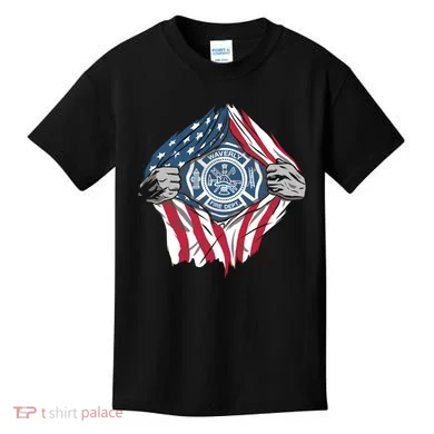 Super Fireman USA Kids T-Shirt