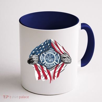 Super Fireman USA Coffee Mug back