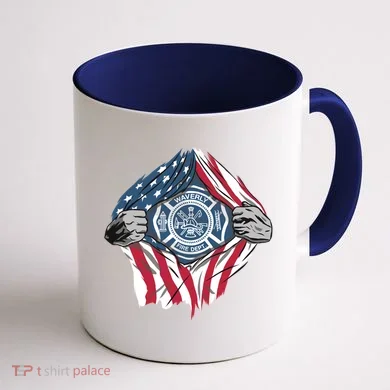 Super Fireman USA Coffee Mug back