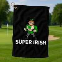 Super Irish Cloverleaf St. Patrick's Day Golf Towel thumb 1