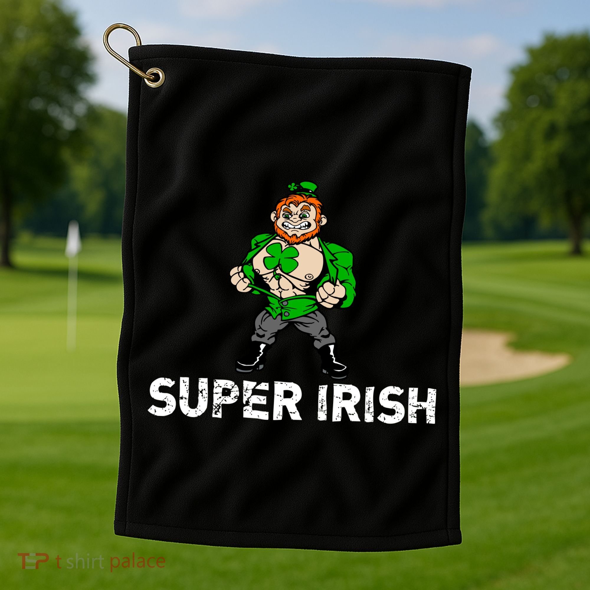 Super Irish Cloverleaf St. Patrick's Day Golf Towel