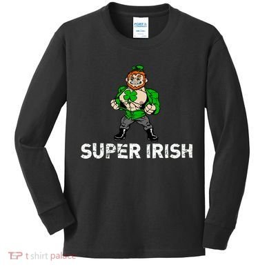 Super Irish Cloverleaf St. Patrick's Day Kids Long Sleeve Shirt