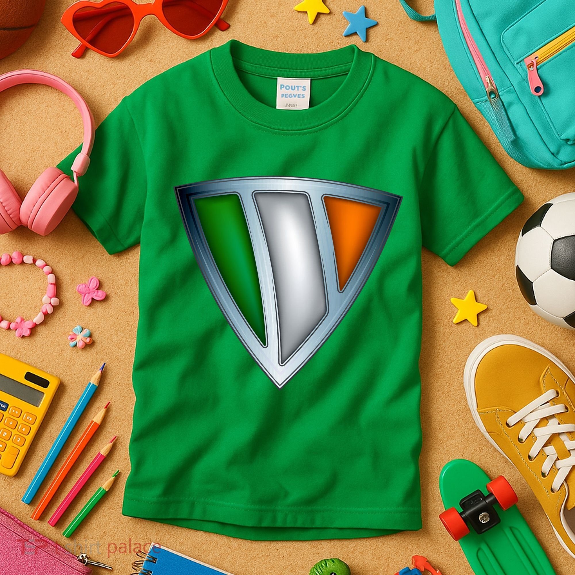 Super Irish Ireland Steel Shield Kids T-Shirt