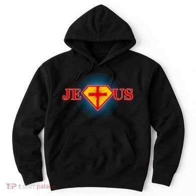 Super Jesus Superhero Comic Logo Hoodie