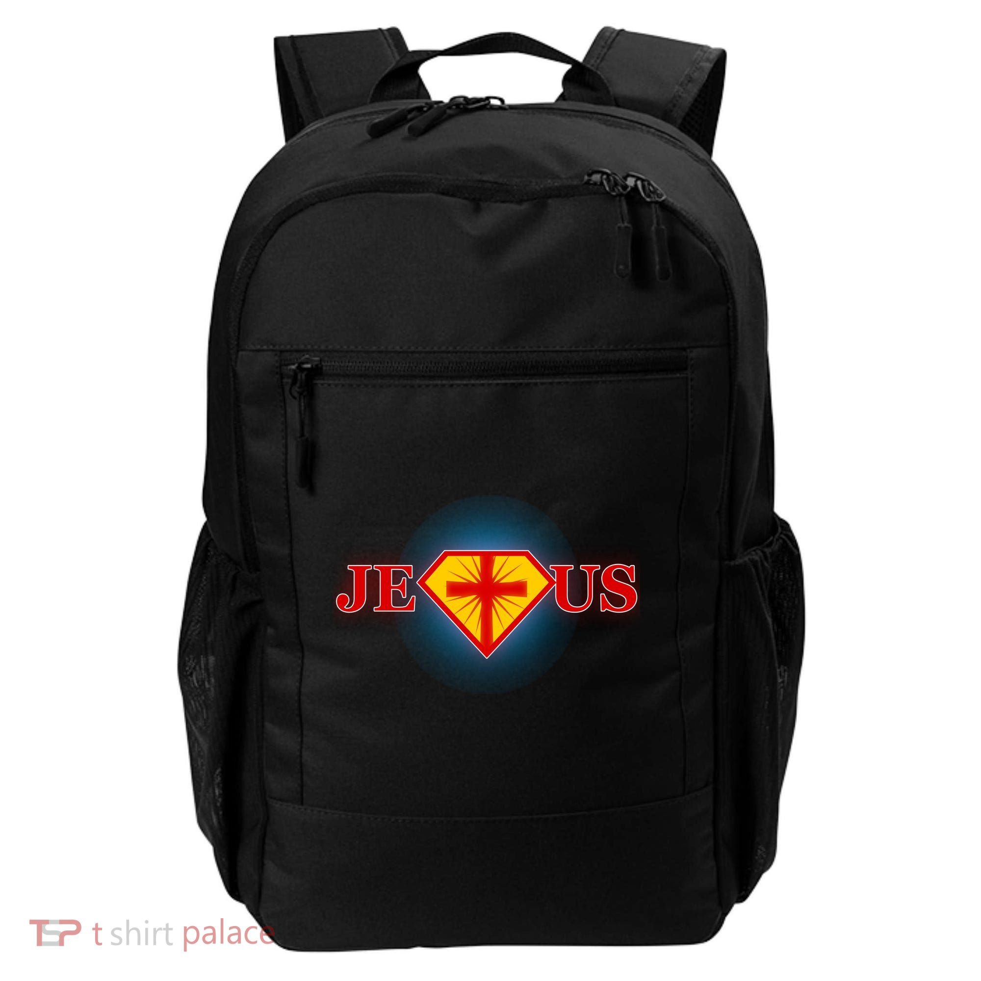 Super Jesus Superhero Comic Logo Backpack