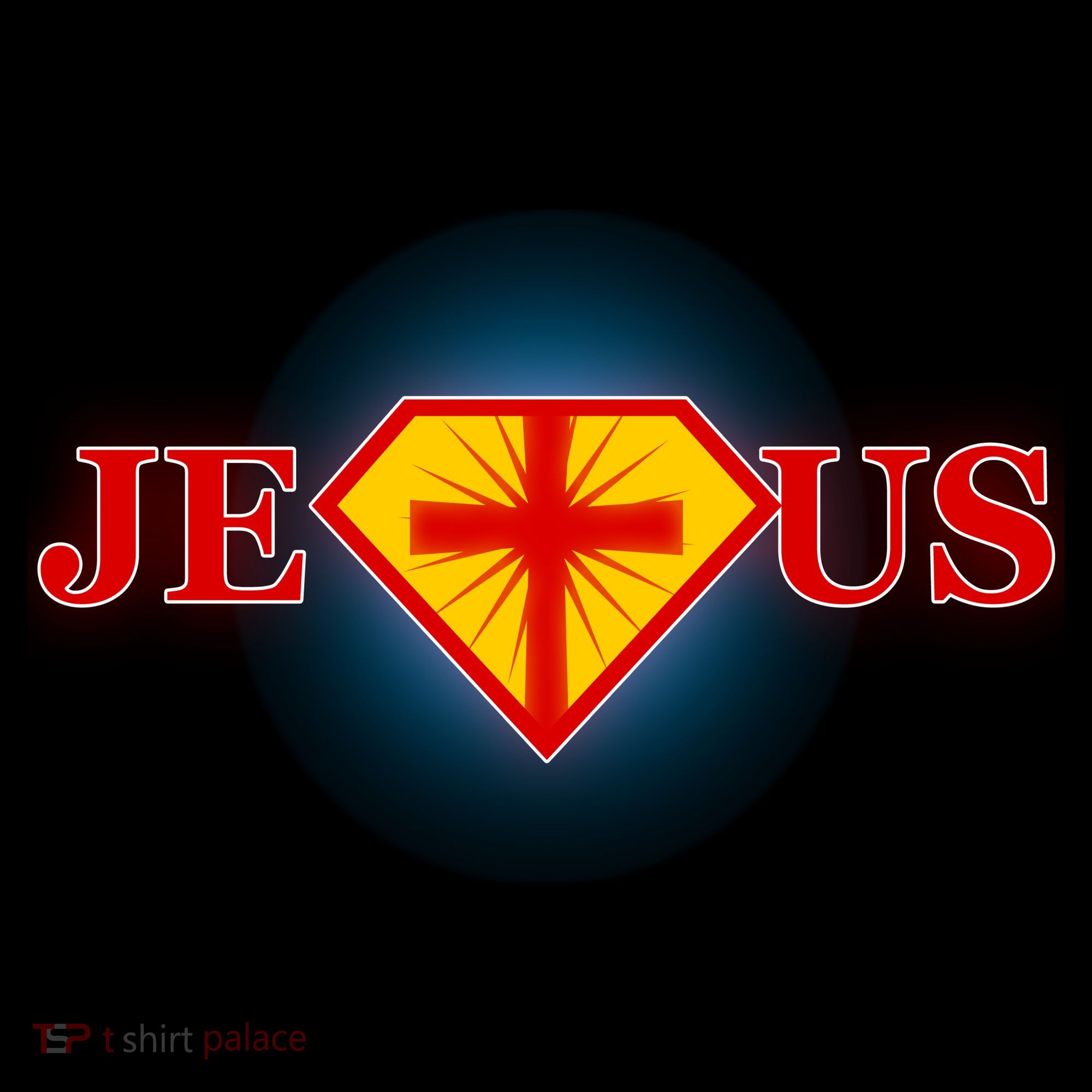 Super Jesus Superhero Comic Logo Polo