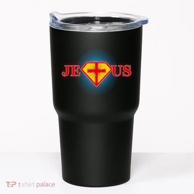 Super Jesus Superhero Comic Logo Tumbler