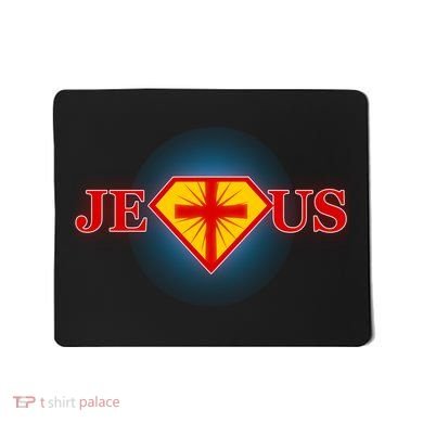 Super Jesus Superhero Comic Logo Mousepad